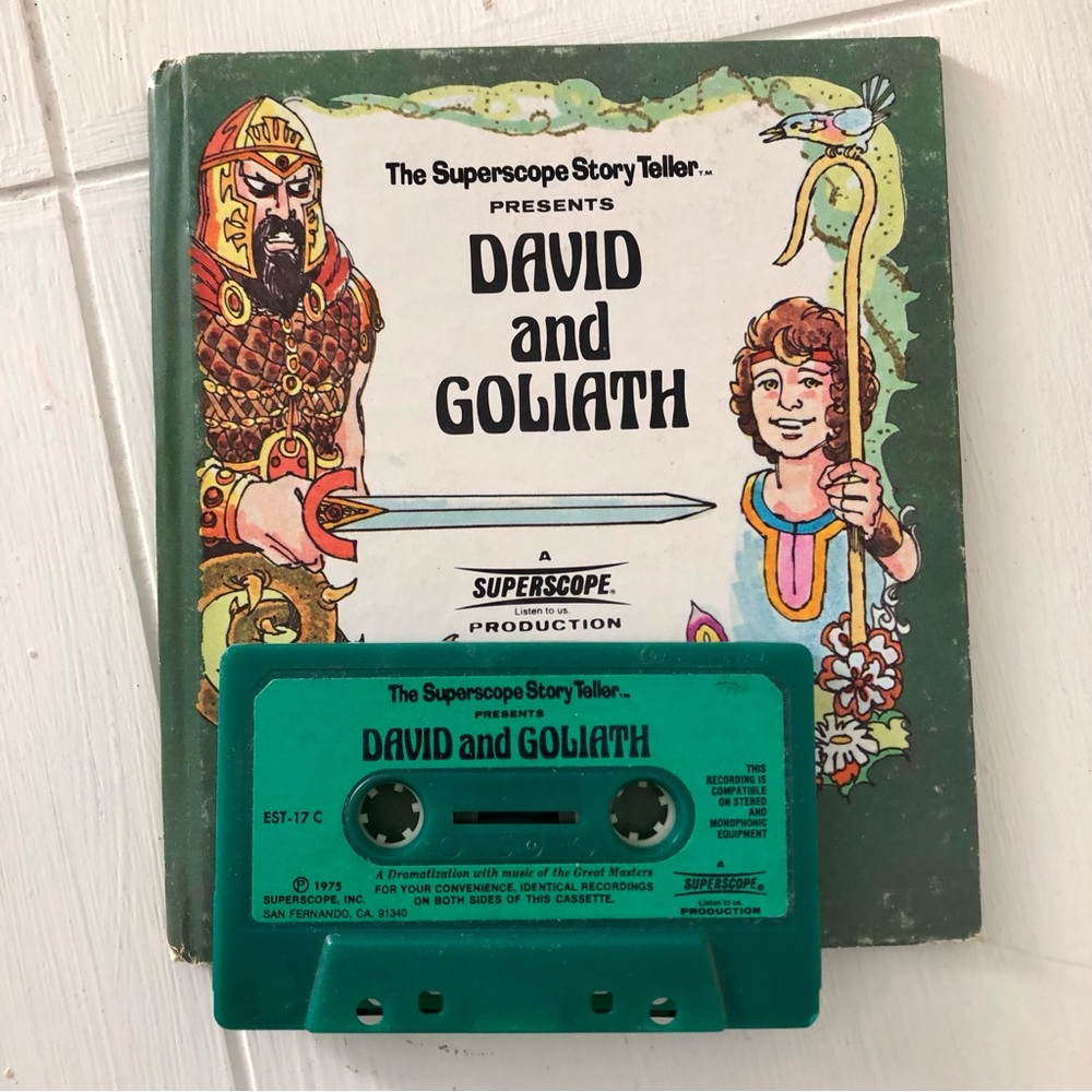 70s Storyteller David and Goliath book and audio cassette